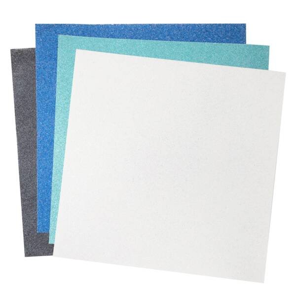 Glitter Blue Glacier Paper Pad, 12"x12", 222 lb./330 GSM, 10 Sheets - Image 2
