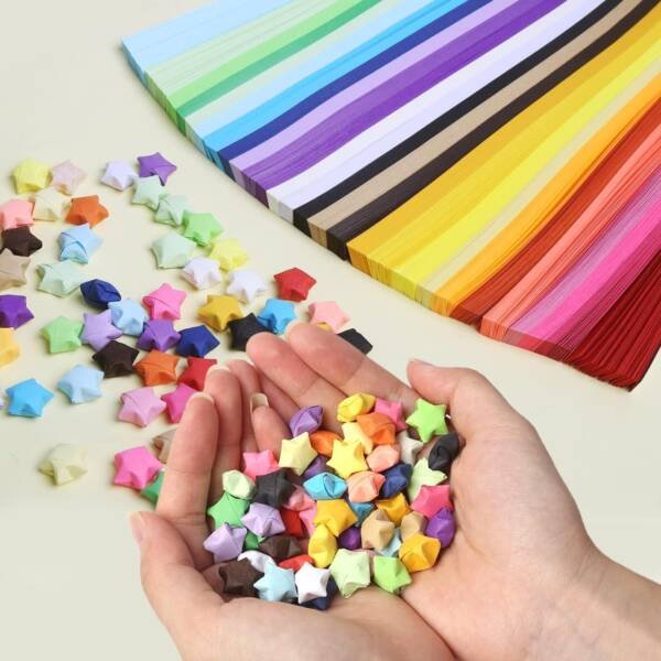 2700-Sheets Of Origami Star Papers 27 Colors - Image 3