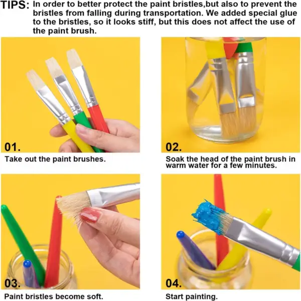 Set of 20 Craft Paint Brushes in Art Supplies - Image 4