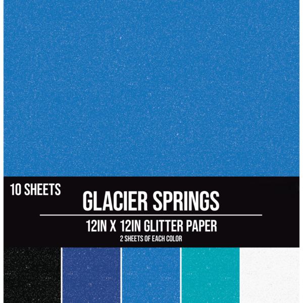 Glitter Blue Glacier Paper Pad, 12"x12", 222 lb./330 GSM, 10 Sheets