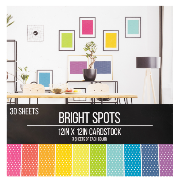 Seeing Dots Multicolor Cardstock Paper Pad, 12"x12", 67 lb./100 GSM, 30 Sheets