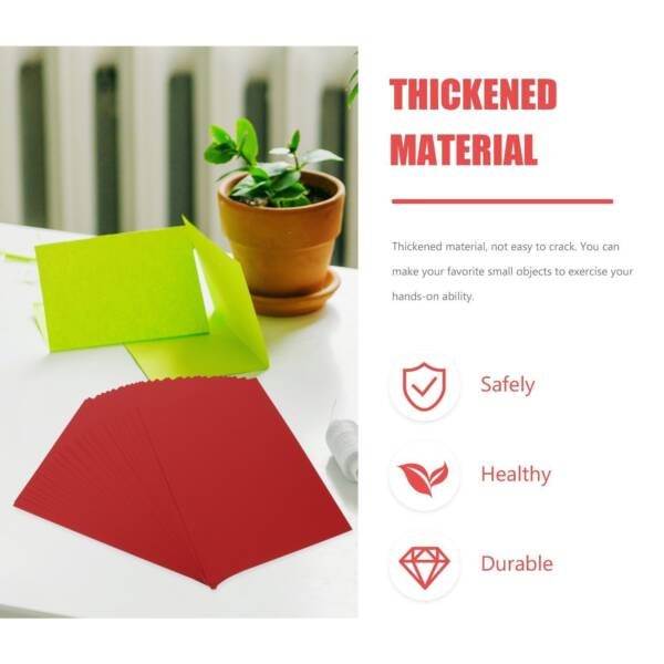 50Pcs Colored Paperboard Material Smooth Craft - Red - Image 3
